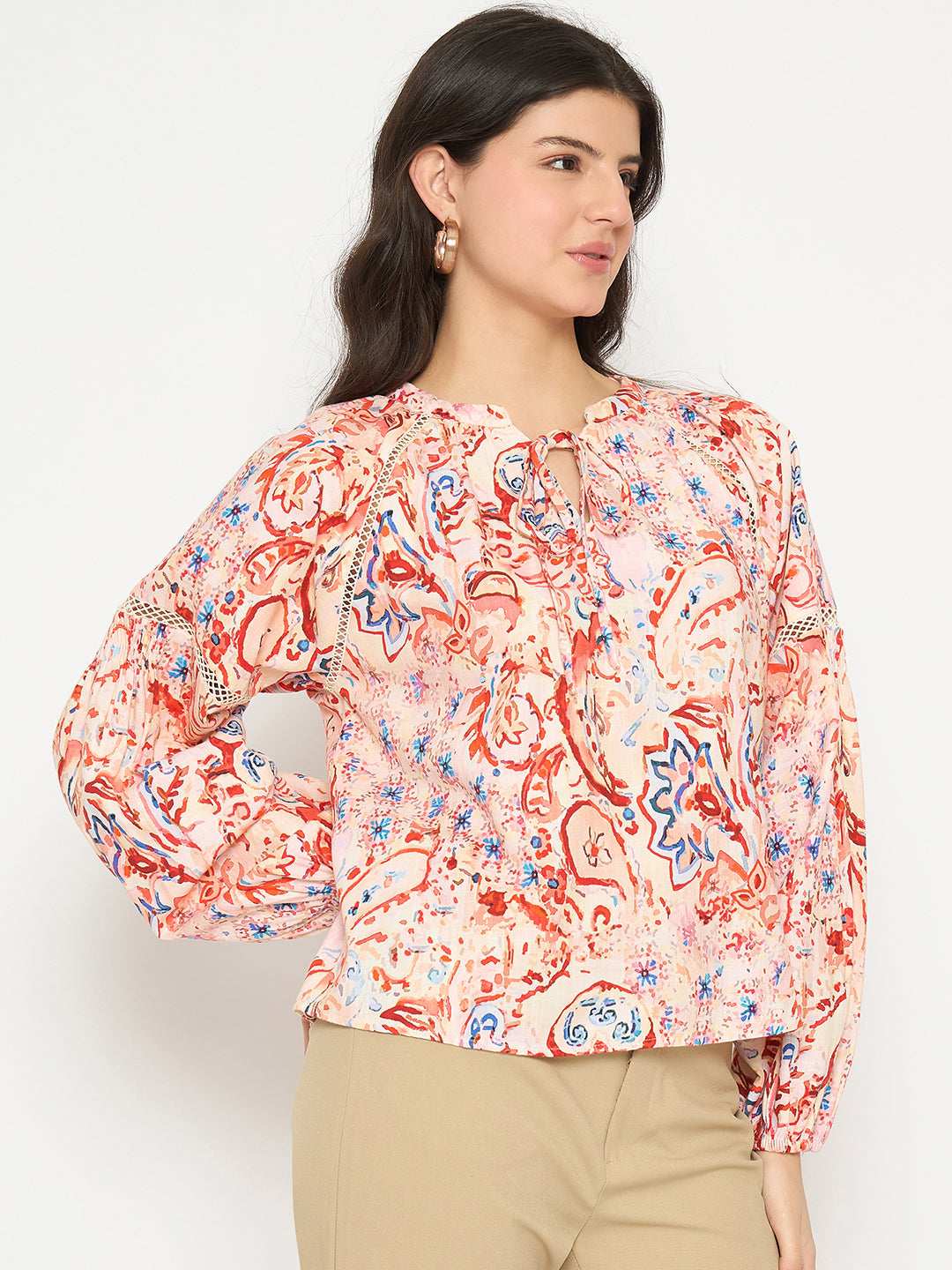 Madame Ladies Western Top H/S M5S18623 033 Red