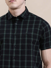 Crocodile Mens Casual Shirt H/S Crcs125-523Mt Hs Black