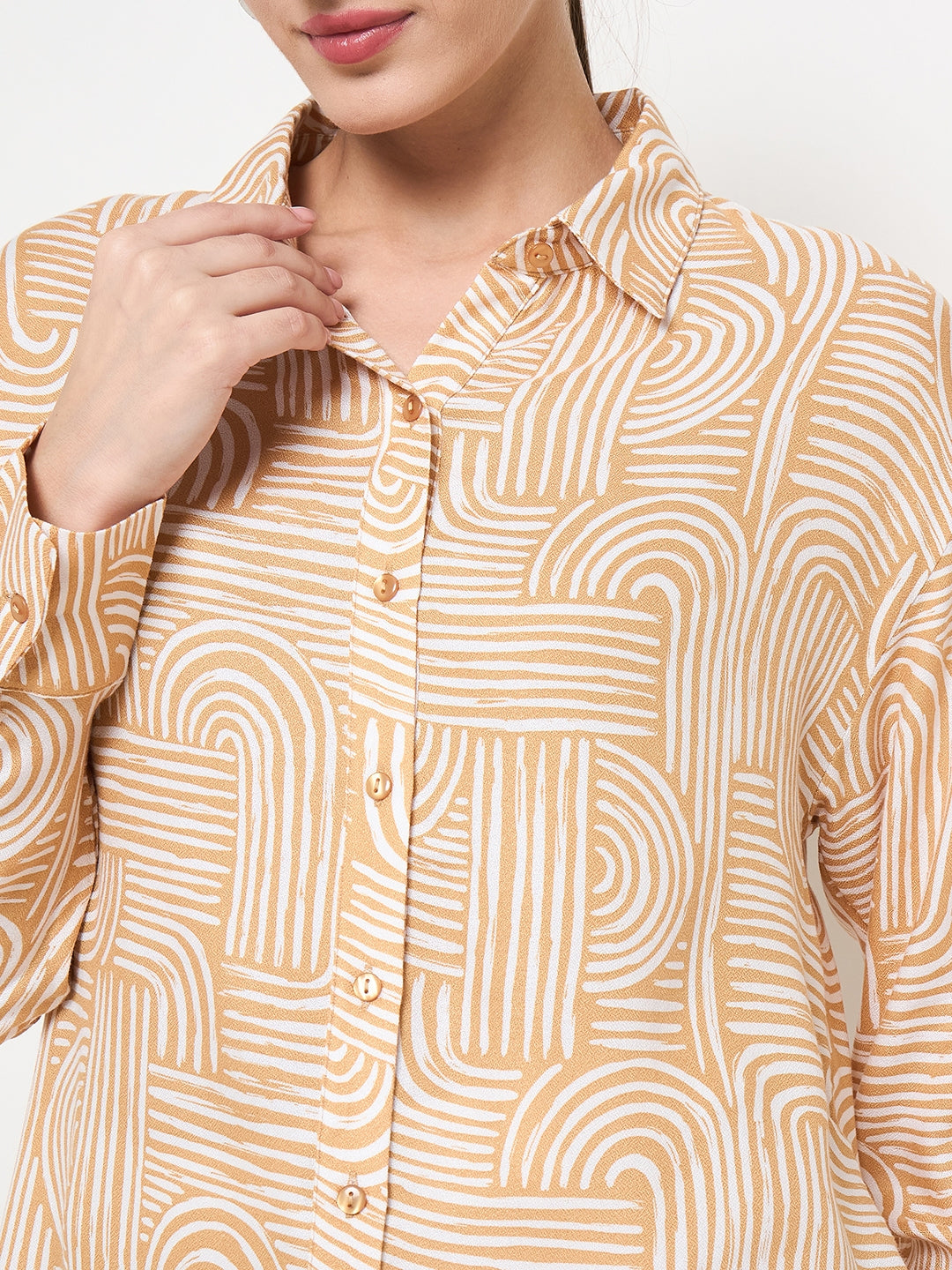 Madame Ladies Western Shirt F/S M4W18232 004 Brown