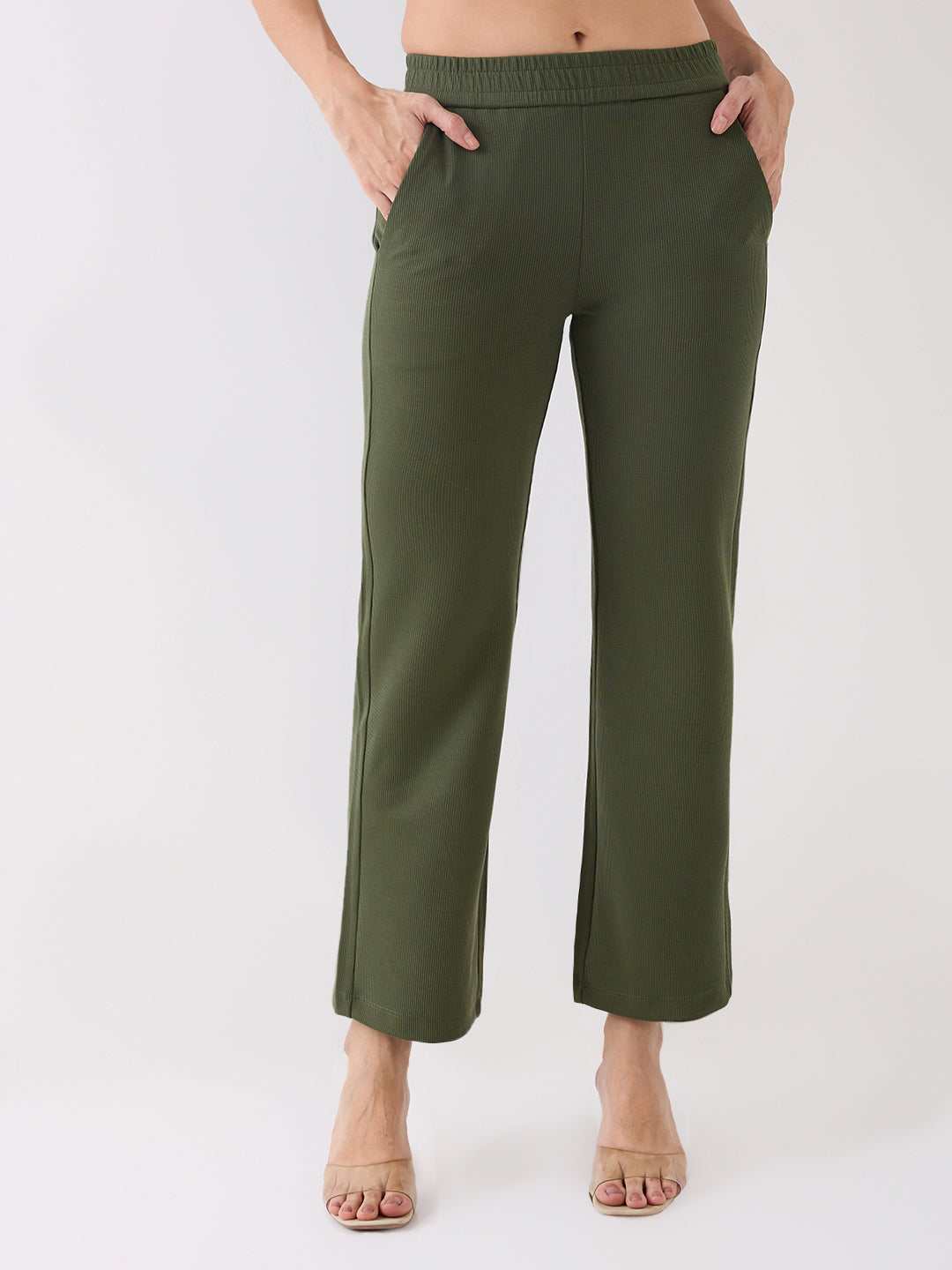Spykar Ladies Western Pants Wktp1Be012 Seakelp Green