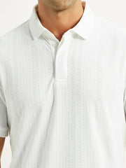 Men'S Redloop White Slim Fit Polo T-Shirt
