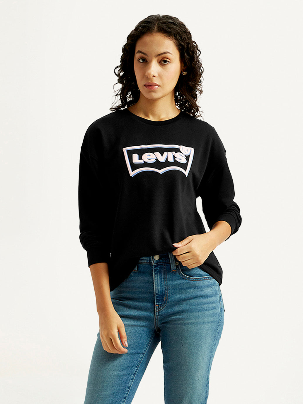Women'S Brand Logo Crew Neck Sweatshirt