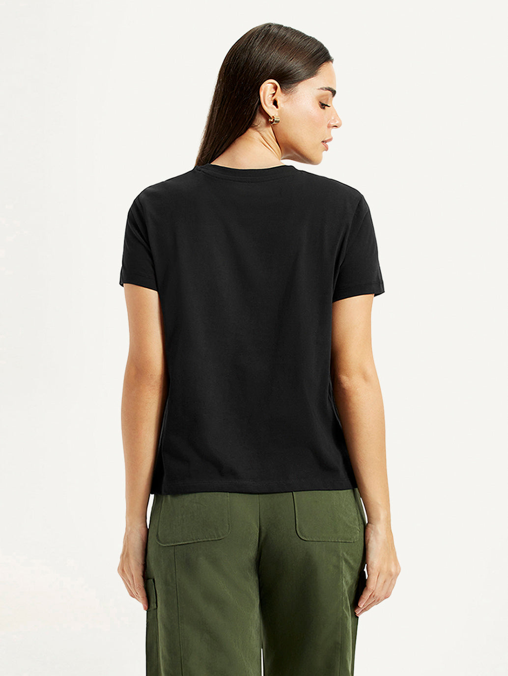 Women'S Graphic Print Black Relaxed Fit T-Shirt