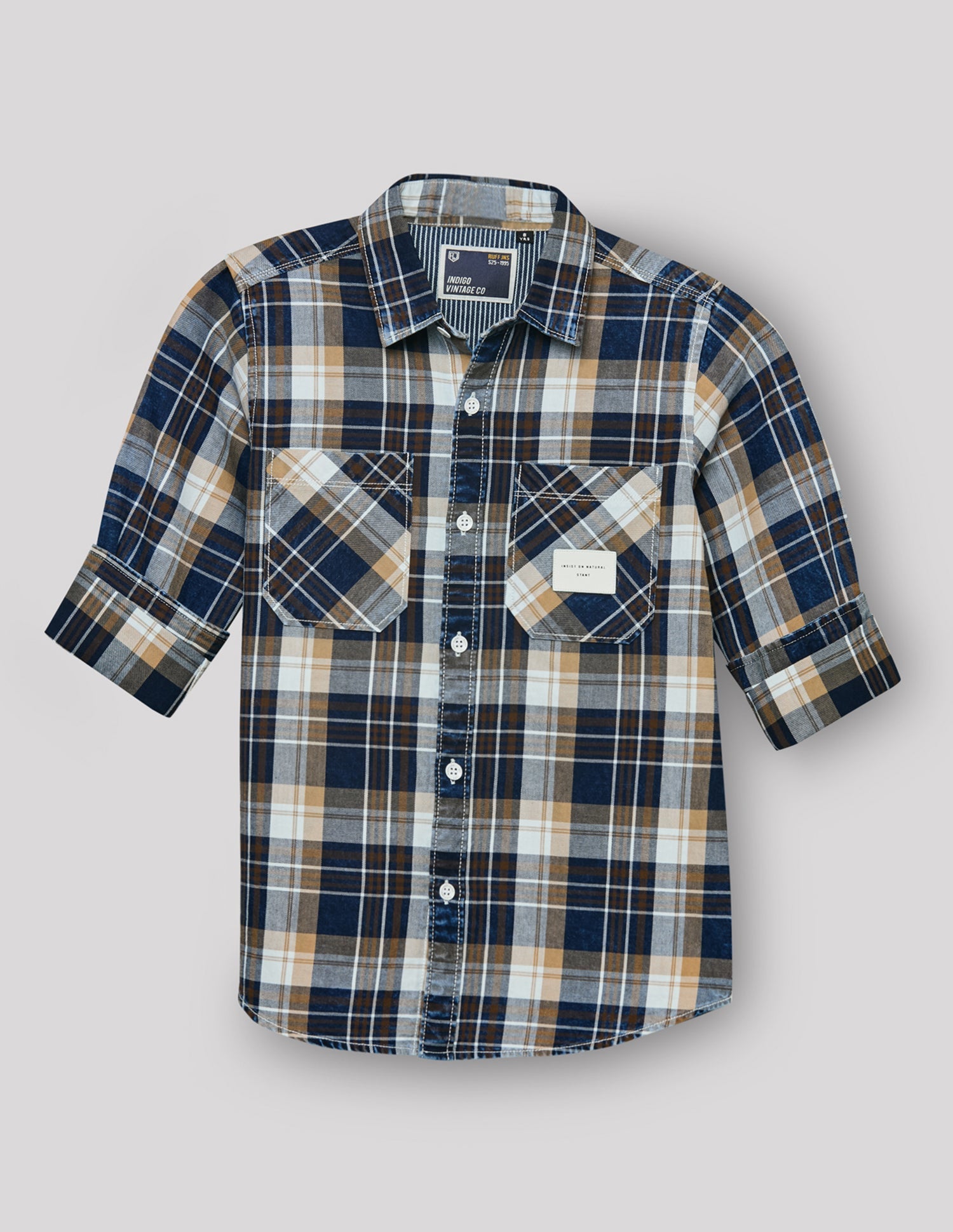 RUFF BOYS SHIRT F/S SK-09178 KHAKHI