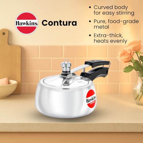 Hawkins Contura 2L Aluminium Inner Lid Pressure Cooker (Silver)