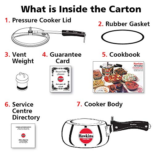 Hawkins Contura 2L Aluminium Inner Lid Pressure Cooker (Silver)