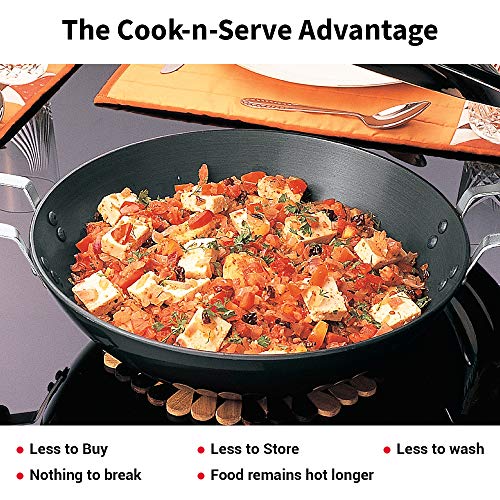 Hawkins Futura 2.5 Litre Deep Fry Pan, Hard Anodised Kadai with Stainless Steel Lid, Flat Bottom Kadhai, Black (AD25S)