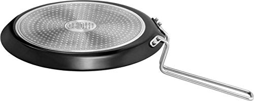 Hawkins Futura 26 cm Flat Tava, Non Stick Tawa with Stainless Steel Handle, Tawa with Rim, Pancake Pan, Flat Pan, Black (NFT26)