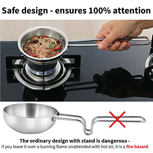 Hawkins 1.5 Cup Tadka Pan, 360 ml Triply Stainless Steel Pan, Silver (STP15)