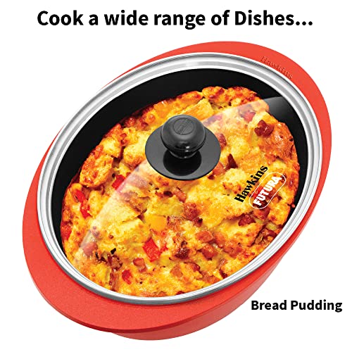 Hawkins 3 Litre Dutch Oven, Nonstick Biryani Pot, Red Ceramic Coated Casserole, Cooking Pot, Saute Pan, Red (DCDO3G)