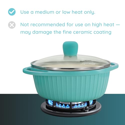 Hawkins 1.25 Litre Casserole, Aqua Baby Casserole with Glass Lid, Aqua Blue (UBC125G)