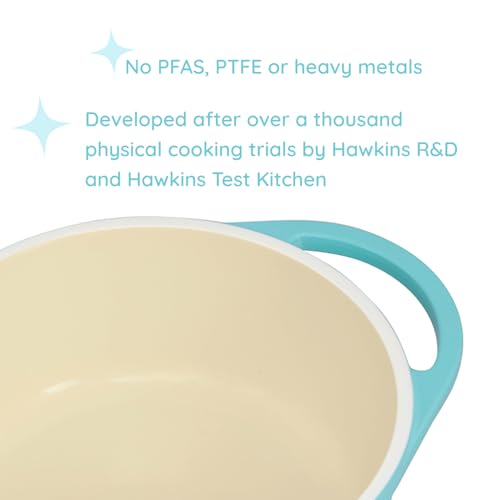 Hawkins 1.25 Litre Casserole, Aqua Baby Casserole with Glass Lid, Aqua Blue (UBC125G)