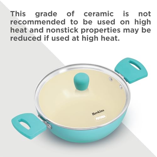 Hawkins 2 Litre Cook n Serve Casserole, Aqua Casserole with Glass Lid, Aqua Blue (IUC20G)