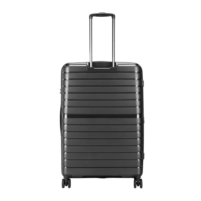 VIP Lightweight Polypropelyne 8 Wheels Multistage Trolley,TSA Lock with Organizer,Elegent Pinstripe Design Luggage Bag with 5 Years International Warranty. (Black, Medium) - Goyalsons ShopMax
