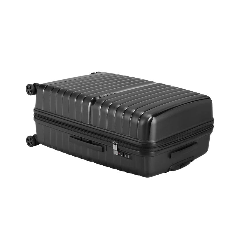 VIP Lightweight Polypropelyne 8 Wheels Multistage Trolley,TSA Lock with Organizer,Elegent Pinstripe Design Luggage Bag with 5 Years International Warranty. (Black, Medium) - Goyalsons ShopMax