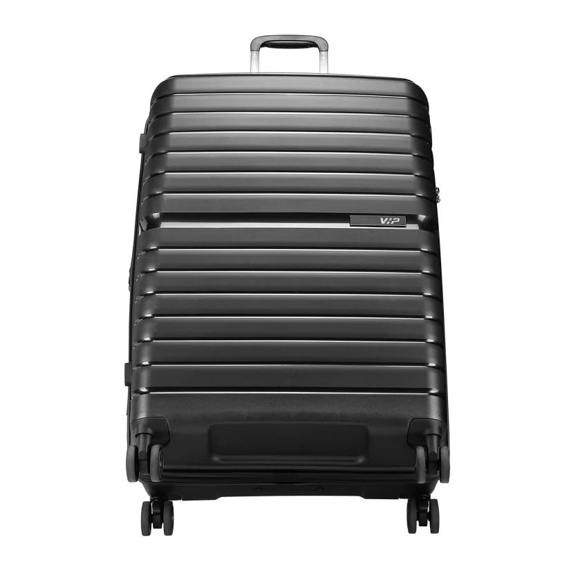 VIP Lightweight Polypropelyne 8 Wheels Multistage Trolley,TSA Lock with Organizer,Elegent Pinstripe Design Luggage Bag with 5 Years International Warranty. (Black, Large) - Goyalsons ShopMax