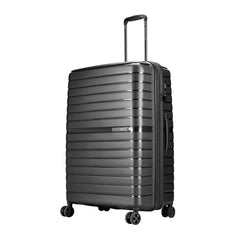 VIP Lightweight Polypropelyne 8 Wheels Multistage Trolley,TSA Lock with Organizer,Elegent Pinstripe Design Luggage Bag with 5 Years International Warranty. (Black, Large) - Goyalsons ShopMax