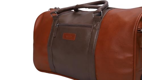VIP Escape Polyester 52 Cms 2 Wheel Travel Duffle Trolly Bag DFT(Leather Brown, Small) - Goyalsons ShopMax