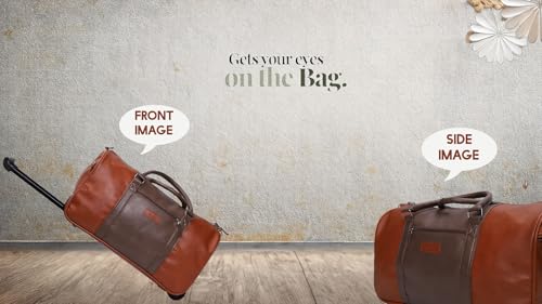 VIP Escape Polyester 52 Cms 2 Wheel Travel Duffle Trolly Bag DFT(Leather Brown, Small) - Goyalsons ShopMax