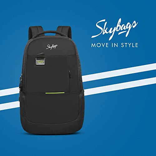 Skybags Unisex Black Micro Dobby & Tpe Facric Face Adjustable Strap 25L Backpacks - Goyalsons ShopMax