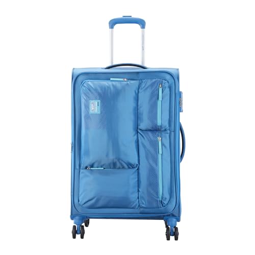 VIP Adept 69 Cm Medium Polyester Soft-Sided 8 Spinner Trolley Bag (Blue) - Goyalsons ShopMax