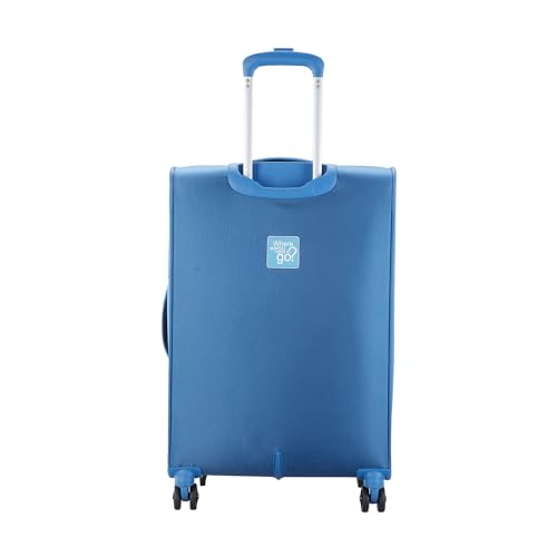 VIP Adept 69 Cm Medium Polyester Soft-Sided 8 Spinner Trolley Bag (Blue) - Goyalsons ShopMax