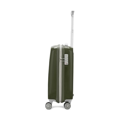 VIP Polypropylene (PP) Rigel Cabin 55 Cm (Small) 8 Spinner Wheels Trolley Bags for Travel, Hard Case Lightweight Bag with TSA Lock and Wet Pouch Suitcase for Travel (Green)