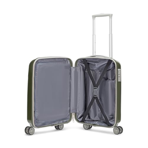 VIP Polypropylene (PP) Rigel Cabin 55 Cm (Small) 8 Spinner Wheels Trolley Bags for Travel, Hard Case Lightweight Bag with TSA Lock and Wet Pouch Suitcase for Travel (Green)