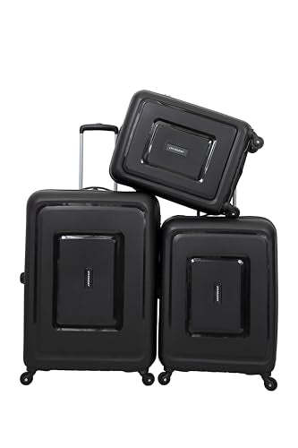 VIP Aristocrat Ultra Strong Polypropylene Hardsided Carry-On Luggagespinner 4 Wheels With Anti Theft Zipper Set Of 3 (55Cm+66Cm+76Cm) And 7 Years International Warranty (Black), Small, Medium, Large - Goyalsons ShopMax