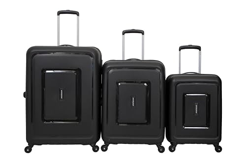 VIP Aristocrat Ultra Strong Polypropylene Hardsided Carry-On Luggagespinner 4 Wheels With Anti Theft Zipper Set Of 3 (55Cm+66Cm+76Cm) And 7 Years International Warranty (Black), Small, Medium, Large - Goyalsons ShopMax