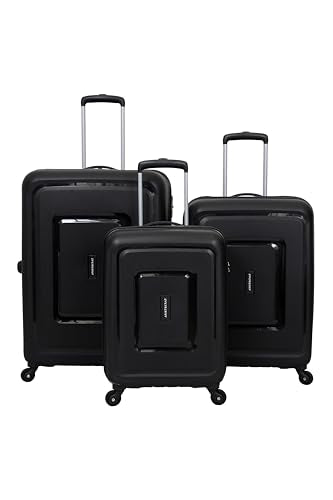 VIP Aristocrat Ultra Strong Polypropylene Hardsided Carry-On Luggagespinner 4 Wheels With Anti Theft Zipper Set Of 3 (55Cm+66Cm+76Cm) And 7 Years International Warranty (Black), Small, Medium, Large - Goyalsons ShopMax