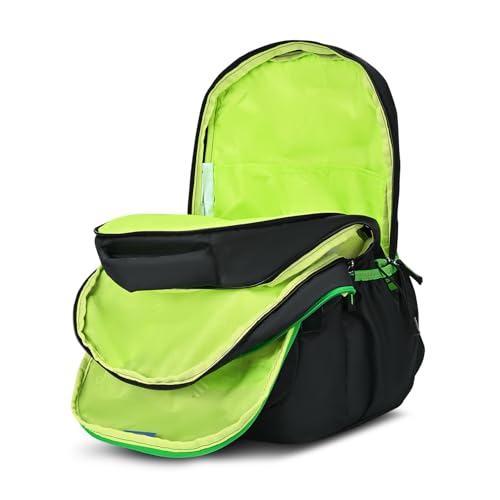 Skybags Klan V2 Polyester 38 Liters 3 Compartment 1 Front Pocket 2 Side Bottle Pockets School Backpack Black For Boys And Girls - Goyalsons ShopMax