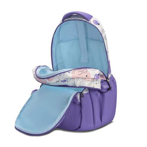 Skybags Charm 03 37 Liters Premium Polyester Fabric School Backpack for Kids with Multiple Compartments and Adujtable Starp - Girls (Purple)
