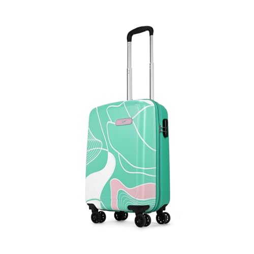 Skybags Polypropylene Spinner Paradise Cabin Trolley Bag 55cm|Small|Hard Luggage|Smooth 8-Wheel Suitcase|Combination Lock with Sturdy Anti-Theft Zipper|5-Year International Warranty-Unisex(Green) - Goyalsons ShopMax