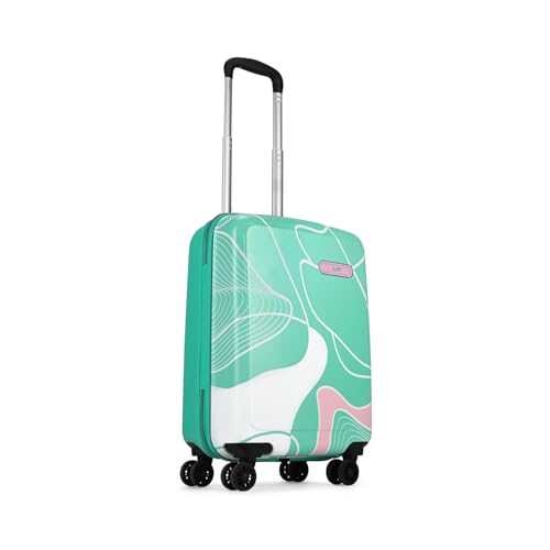 Skybags Polypropylene Spinner Paradise Cabin Trolley Bag 55cm|Small|Hard Luggage|Smooth 8-Wheel Suitcase|Combination Lock with Sturdy Anti-Theft Zipper|5-Year International Warranty-Unisex(Green) - Goyalsons ShopMax