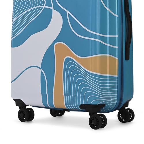 Skybags Paradise Check-in Trolley Bag 67cm | Medium | Hard Luggage | Smooth 8 Wheel Suitcase | Combination Lock with Sturdy Anti-Theft Zipper | 5-Year International Warranty - Unisex (Blue) - Goyalsons ShopMax