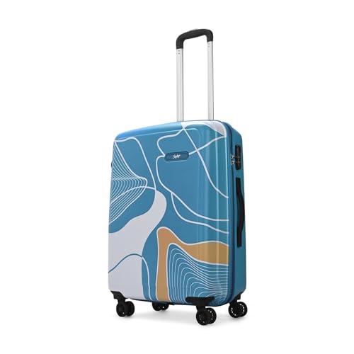 Skybags Paradise Check-in Trolley Bag 67cm | Medium | Hard Luggage | Smooth 8 Wheel Suitcase | Combination Lock with Sturdy Anti-Theft Zipper | 5-Year International Warranty - Unisex (Blue) - Goyalsons ShopMax