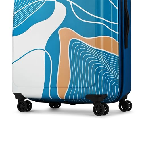 Skybags Polypropylene Spinner Paradise Check-in Trolley Bag 77cm|Large|Hard Luggage|Smooth 8-Wheel Suitcase|Combination Lock with Sturdy Anti-Theft Zipper|5-Year International Warranty-Unisex(Blue)