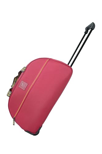 Skybags Polyester Soft In-Line Skate DFT Cabin Size Duffle Trolley Soft Bag|Lightweight,Durable,2-Wheel Travel Duffle with Telescopic Trolley Handle|Compact and Spacious Travel Bag(RED),30 cm - Goyalsons ShopMax