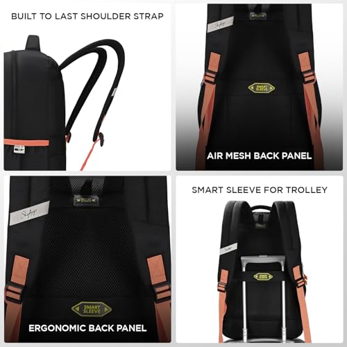 Skybags Active 01 40L Laptop Backpack (Charcoal Black) - Goyalsons ShopMax