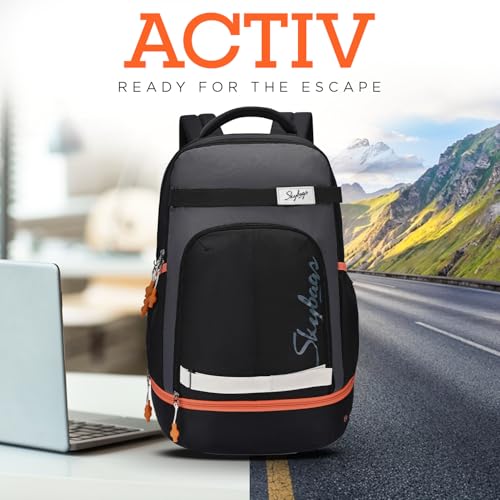 Skybags Active 01 40L Laptop Backpack (Charcoal Black) - Goyalsons ShopMax