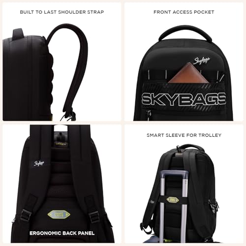 Skybags Amigo 01 35L Laptop Backpack (Black) - Goyalsons ShopMax