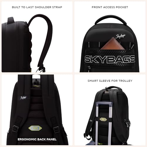 Skybags Amigo 01 35L Laptop Backpack (Black) - Goyalsons ShopMax