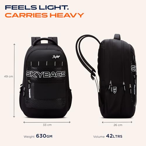 Skybags Amigo 01 35L Laptop Backpack (Black) - Goyalsons ShopMax