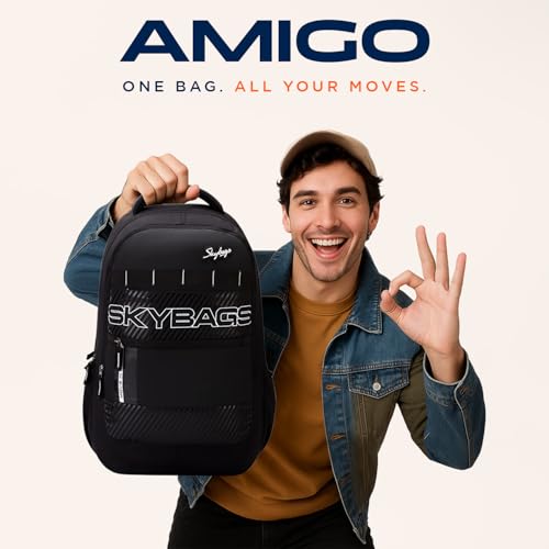 Skybags Amigo 01 35L Laptop Backpack (Black) - Goyalsons ShopMax