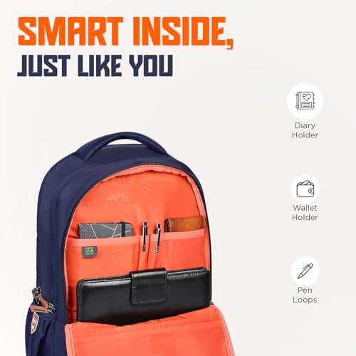 Skybags Vexel 01 Professional Backpack 32 Liters With Laptop Compartment for Men & Women (Navy Blue)