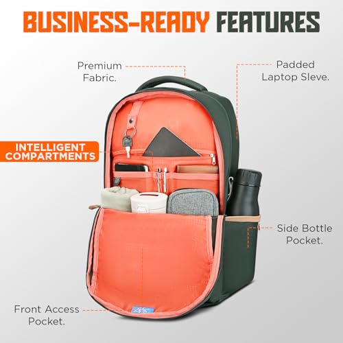 Skybags Zinex 01 30L Laptop Backpack (Dark Olive) - Goyalsons ShopMax
