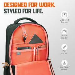 Skybags Zinex 01 30L Laptop Backpack (Dark Olive) - Goyalsons ShopMax