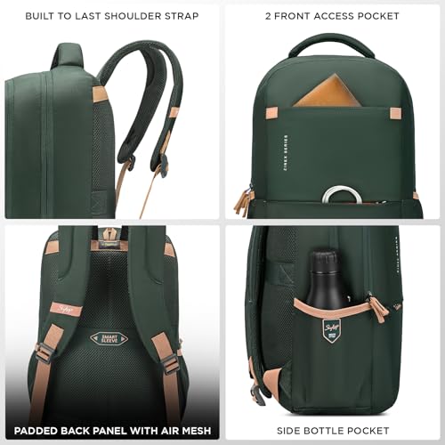 Skybags Zinex 01 30L Laptop Backpack (Dark Olive) - Goyalsons ShopMax