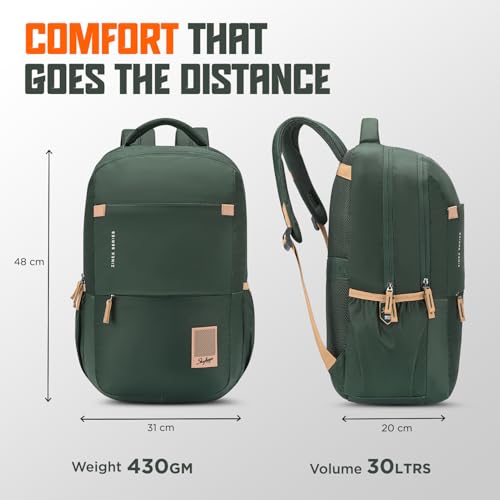 Skybags Zinex 01 30L Laptop Backpack (Dark Olive) - Goyalsons ShopMax